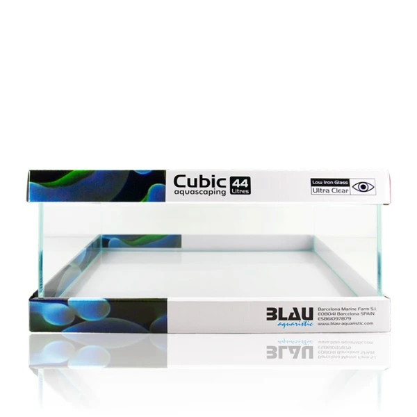 Blau Glasakvarium CUBIC Aquascaping Shallow 44 62x36x20 cm